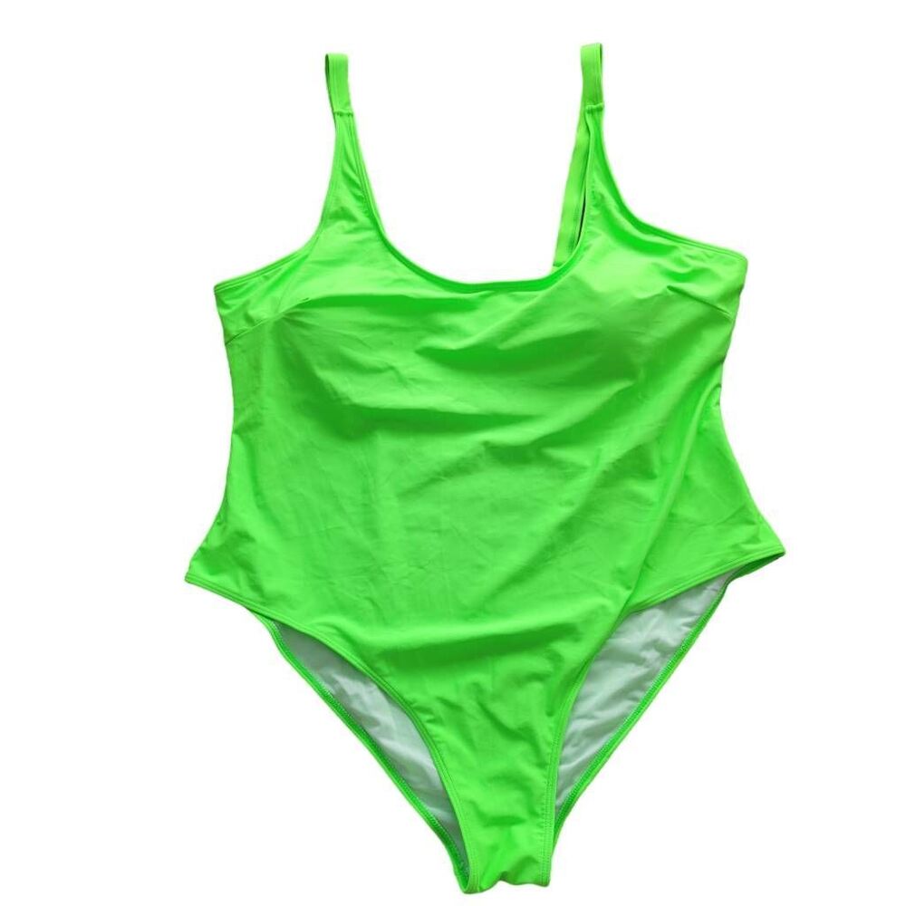 Swim Suit Plus Size Bright Green Sexy One Piece Bathing Suit